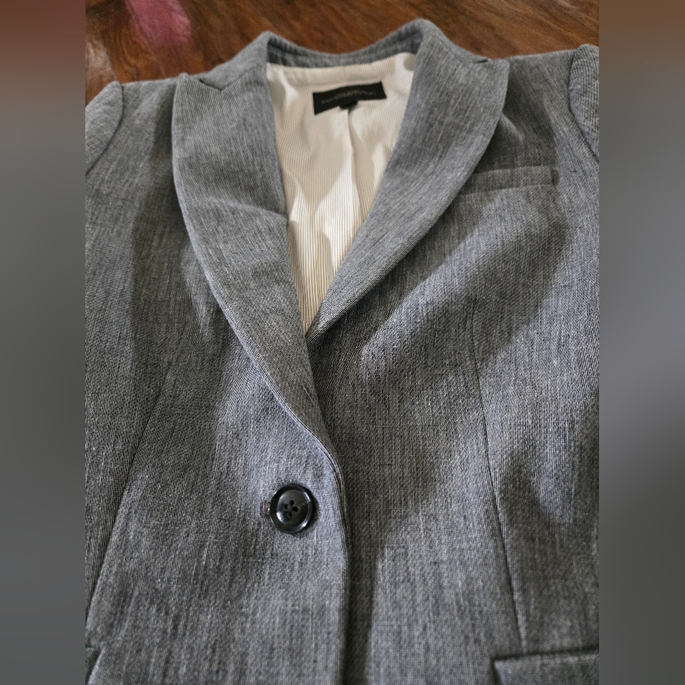 Banana Republic Classic Fit Gray Single Button Blazer Size 0 - Picture 10 of 10